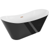 Mexen Celia freestanding bathtub 170 x 75 cm, white/black, brushed copper overflow - 52331707575-65