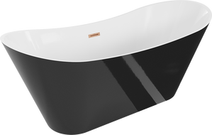 Mexen Celia freestanding bathtub 170 x 75 cm, white/black, brushed copper overflow - 52331707575-65