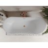 Mexen Celia freestanding bath 170 x 75 cm, white/black, brushed copper overflow - 52331707575-65