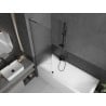 Mexen Next L bath screen 1-fold 60 x 150 cm, stripes, gun gray brushed - 895-060-000-03-09-66