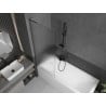 Mexen Next L shower screen 1-wing 70 x 150 cm, stripes, brushed gun gray - 895-070-000-03-09-66
