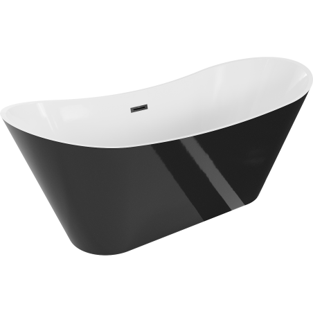 Mexen Celia freestanding bath 170 x 75 cm, white/black, black overflow - 52331707575-70