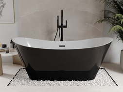 Mexen Celia freestanding bath 170 x 75 cm, white/black, black overflow - 52331707575-70
