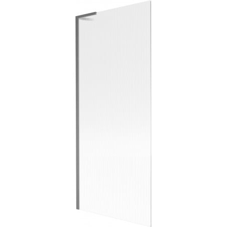 Mexen Next L bathtub screen 1-panel 80 x 150 cm, stripes, gun gray brushed - 895-080-000-03-09-66