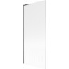 Mexen Next L bathtub screen 1-panel 80 x 150 cm, stripes, gun gray brushed - 895-080-000-03-09-66