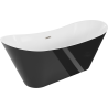 Mexen Celia freestanding bath 170 x 75 cm, white/black, brushed nickel overflow - 52331707575-97