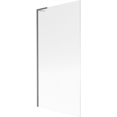 Mexen Next L 1-panel Bathtub Screen 90 x 150 cm, Striped, Gun Gray Brushed - 895-090-000-03-09-66