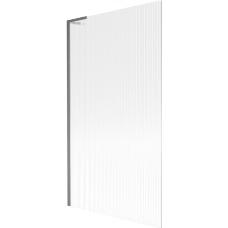 Mexen Next L bath screen 1-leaf 100 x 150 cm, stripes, gun gray brushed - 895-100-000-03-09-66