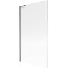 Mexen Next L bath screen 1-leaf 100 x 150 cm, stripes, gun gray brushed - 895-100-000-03-09-66