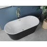 Mexen Luna freestanding bath 160 x 75 cm, white/black, gold overflow - 52031607575-50
