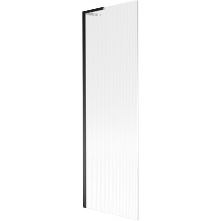 Mexen Next L bathtub screen 1-wing 60 x 150 cm, stripes, black - 895-060-000-03-09-70