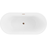 Mexen Luna 160 x 75 cm freestanding bathtub, white/black, overflow rose gold - 52031607575-60