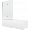 Mexen Vega rectangular bathtub 180 x 80 cm with panels and a 2-wing screen 80 cm, Transparent, Chrome - 550118080X9008020100