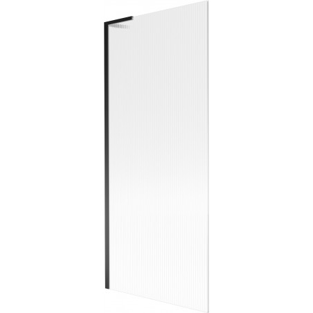 Mexen Next L Bathtub Screen 1-Panel 80 x 150 cm, Stripes, Black - 895-080-000-03-09-70