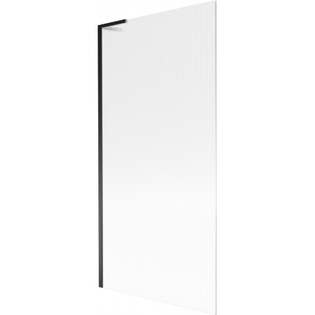 Mexen Next L 1-fold Bathtub Screen 90 x 150 cm, Striped, Black - 895-090-000-03-09-70