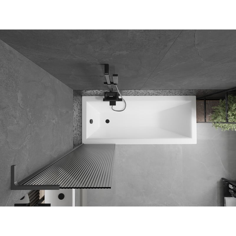 Mexen Next L bath screen 1-wing 50 x 150 cm, stripes, gun metal - 895-050-000-03-09-95