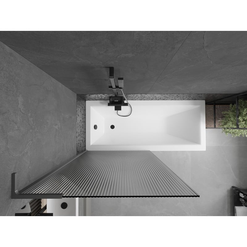 Mexen Next L 1-wing bath screen 90 x 150 cm, stripes, gun metal - 895-090-000-03-09-95