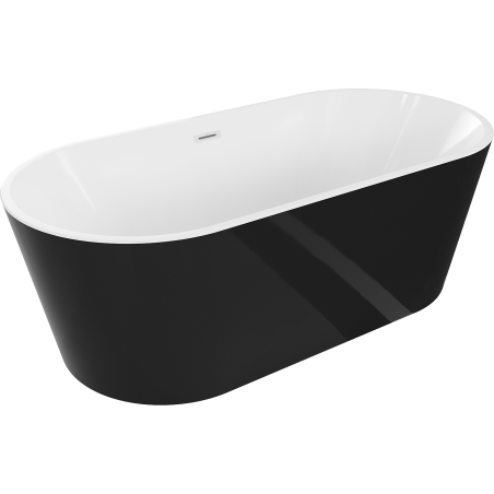 Mexen Luna freestanding bath 180 x 80 cm, white/black, white overflow - 52031808075-20