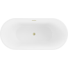 Mexen Luna 180 x 80 cm Freestanding Bath, White/Black, Gold Brushed Overflow - 52031808075-55