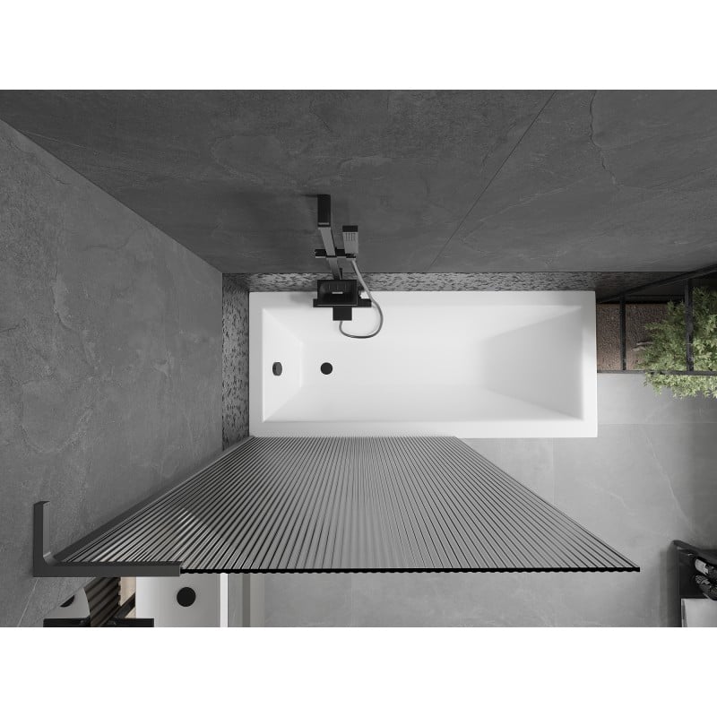 Mexen Next L 1-wing bath screen 100 x 150 cm, stripes, gun metal - 895-100-000-03-09-95