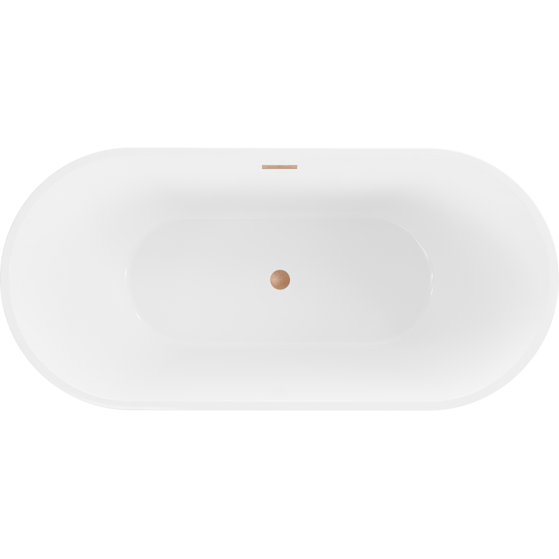 Mexen Luna free-standing bathtub 170 x 80 cm, white/black, brushed copper overflow - 52031708075-65