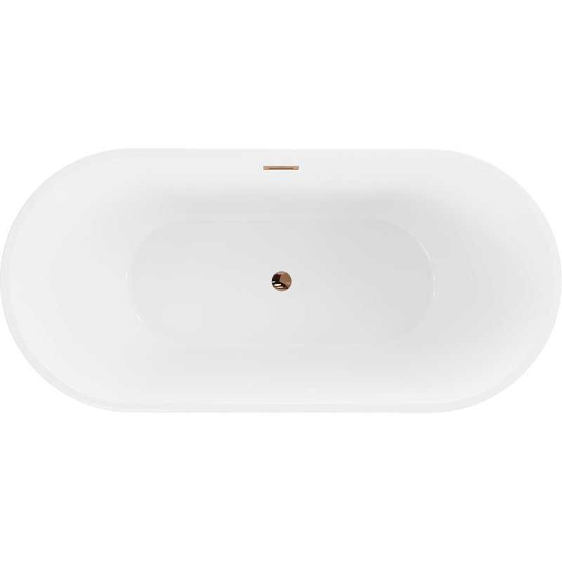 Mexen Luna freestanding bath 180 x 80 cm, white/black, overflow rose gold - 52031808075-60