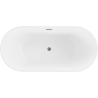 Mexen Luna Freestanding Bathtub 180 x 80 cm, White/Black, Brushed Gun Gray Overflow - 52031808075-66