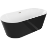 Mexen Luna freestanding bathtub 170 x 80 cm, white/black, brushed nickel overflow - 52031708075-97