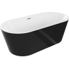 Mexen Luna freestanding bathtub 180 x 80 cm, white/black, chrome overflow - 52031808075-01