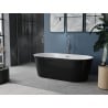 Mexen Luna freestanding bathtub 180 x 80 cm, white/black, chrome overflow - 52031808075-01