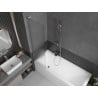 Mexen Next L bathtub screen 1-wing 50 x 150 cm, stripes, brushed nickel - 895-050-000-03-09-97
