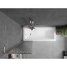 Mexen Next L bathtub screen 1-wing 50 x 150 cm, stripes, brushed nickel - 895-050-000-03-09-97