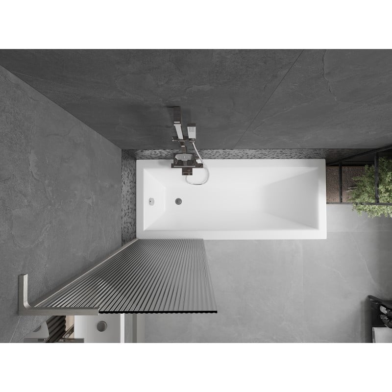 Mexen Next L bathtub screen 1-winged 60 x 150 cm, stripes, brushed nickel - 895-060-000-03-09-97