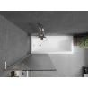 Mexen Next L 1-wing bathtub screen 70 x 150 cm, stripes, brushed nickel - 895-070-000-03-09-97