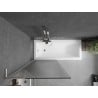Mexen Next L bathtub screen 1-wing 80 x 150 cm, stripes, brushed nickel - 895-080-000-03-09-97