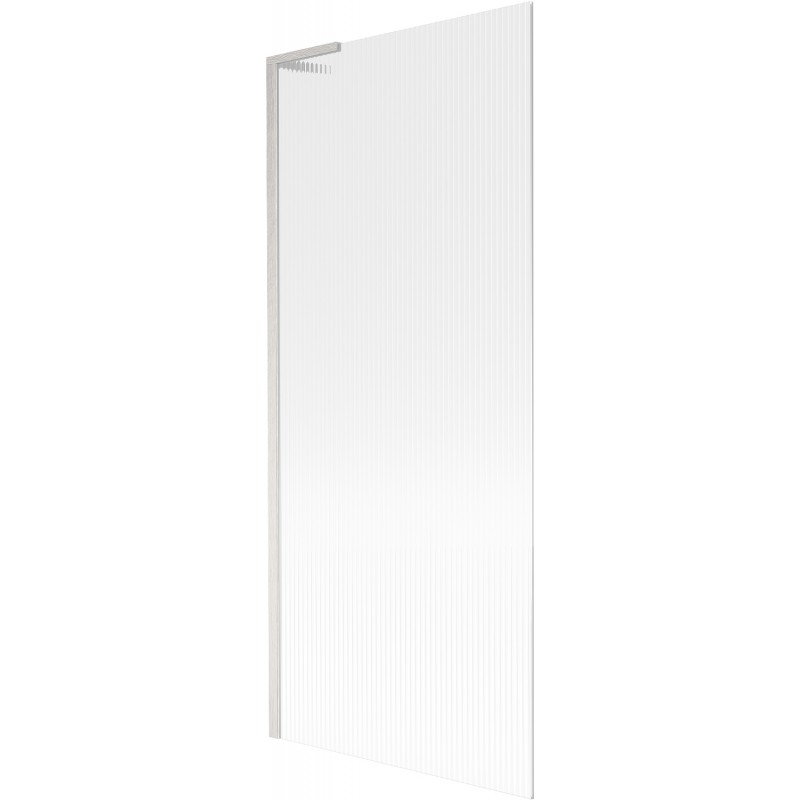 Mexen Next L bathtub screen 1-wing 80 x 150 cm, stripes, brushed nickel - 895-080-000-03-09-97