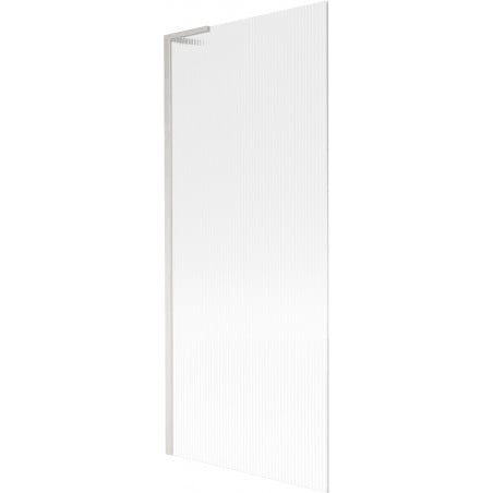 Mexen Next L bathtub screen 1-wing 80 x 150 cm, stripes, brushed nickel - 895-080-000-03-09-97