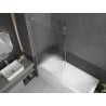 Mexen Next L Bathtub Screen 1-Panel 90 x 150 cm, Stripes, Brushed Nickel - 895-090-000-03-09-97