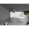 Mexen Next L Bathtub Screen 1-Panel 90 x 150 cm, Stripes, Brushed Nickel - 895-090-000-03-09-97