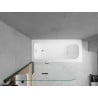 Mexen Vega rectangular bathtub 180 x 80 cm with casing and 2-panel screen 100 cm, transparent, black - 550118080X9010027000