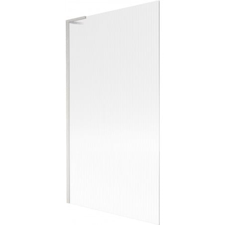 Mexen Next L Bath Screen 1-Panel 100 x 150 cm, Stripes, Brushed Nickel - 895-100-000-03-09-97