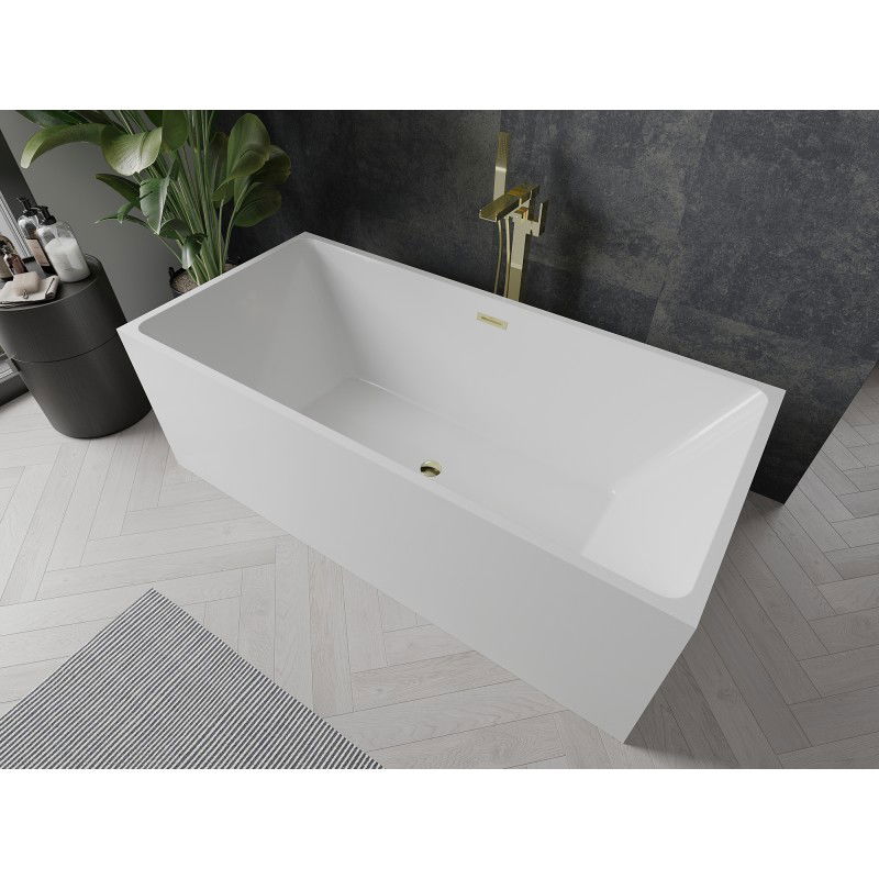 Mexen Nita free-standing bathtub 170 x 80 cm, white, gold overflow - 52091708000-50