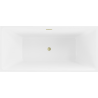 Mexen Nita freestanding bathtub 66.9 x 31.5 inches, white, brushed gold overflow - 52091708000-55