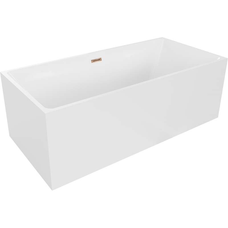 Mexen Nita freestanding bath 170 x 80 cm, white, overflow rose gold - 52091708000-60