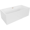 Mexen Nita freestanding bathtub 67 x 31 in, white, rose gold overflow - 52091708000-60