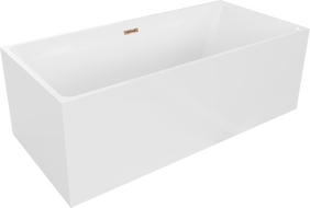 Mexen Nita freestanding bathtub 67 x 31 in, white, rose gold overflow - 52091708000-60