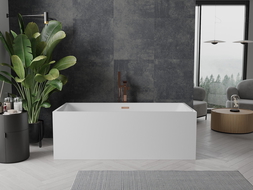 Mexen Nita freestanding bath 170 x 80 cm, white, overflow rose gold - 52091708000-60