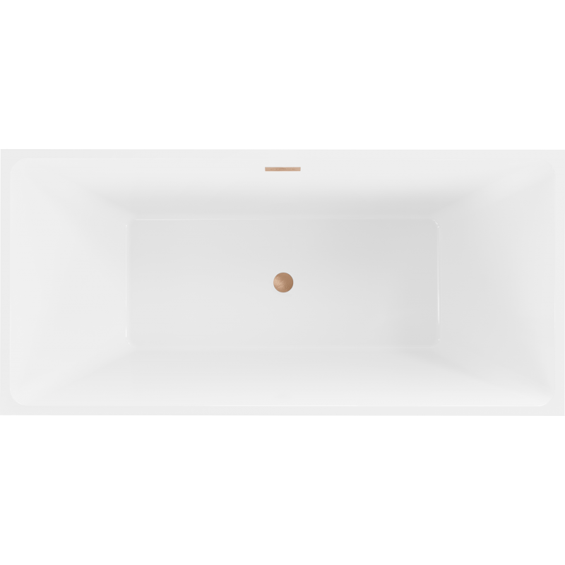 Mexen Nita freestanding bath 170 x 80 cm, white, brushed copper overflow - 52091708000-65