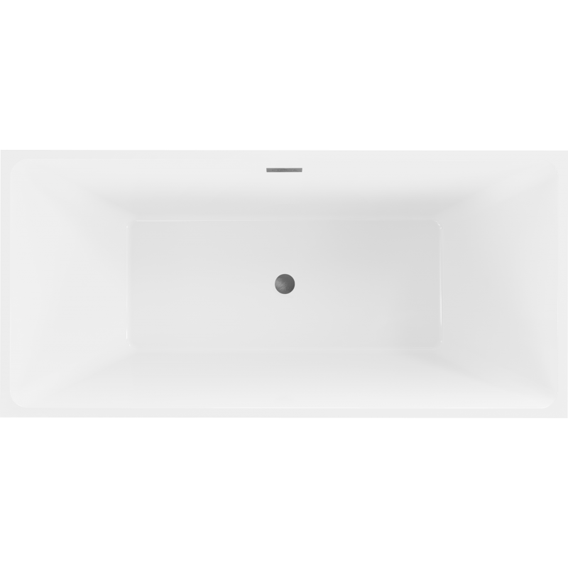 Mexen Nita free-standing bath 170 x 80 cm, white, brushed gun gray overflow - 52091708000-66
