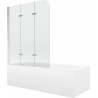 Mexen Vega rectangular bathtub 180 x 80 cm with casing and 3-panel screen 120 cm, transparent, chrome - 550118080X9012030100